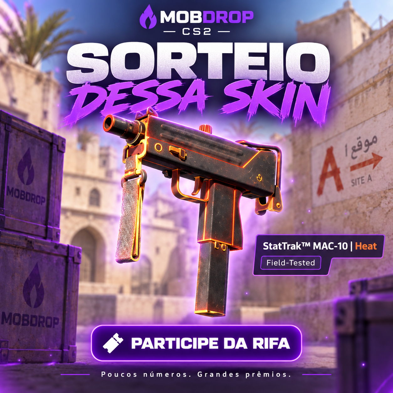 🔥 SORTEIO GRATUITO — StatTrak™ MAC-10 | Heat (Field-Tested) 🔥
