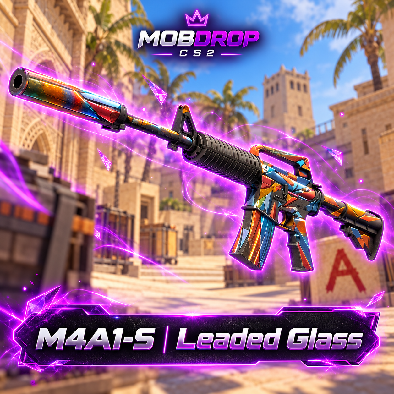 0810- M4A1-S | Leaded Glass FT